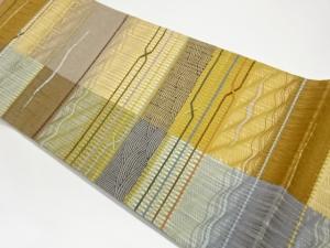 すくい織紐通し横段に変わり横縞模様織出し袋帯